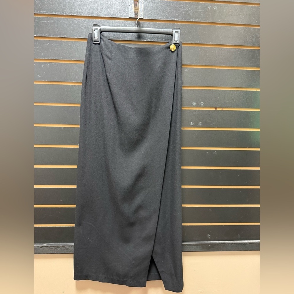 The Limited Black Wrap Maxi Skirt Size 8 Button Detail